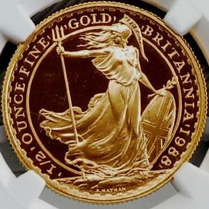 【NGC準最高鑑定PF69】1988年 イギリス 金貨 50ポンド ブリタニア PF69UC　モダンコイン