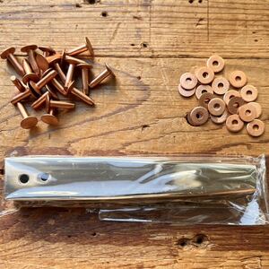 打具+コッパーリベット10個セット 銅かしめ レザークラフト プロ用 革職人 材料Copper ワッシャー 金属 加工 溶接 彫金 打ち具 道具