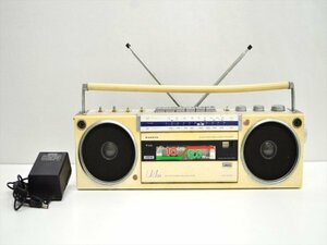 KM557●ジャンク品●SANYO サンヨー MR-U4SX　ラジカセ　アダプタ付き　昭和レトロ