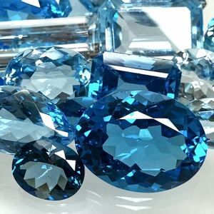 ☆天然ブルートパーズ17点おまとめ200ct☆A 約40g ルース 裸石 ジュエリー ブルー トパーズ jewelry blue topaz ①