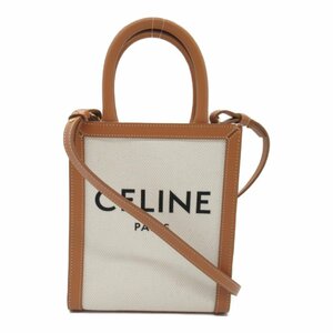 セリーヌ バーティカルカバ ショルダーバッグ ブランドオフ CELINE レザー ショルダーバッグ コットン/レッド 中古 レディース