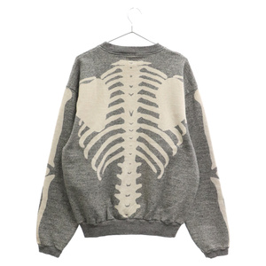 KAPITAL キャピタル Bone pt Sweat Shirt バックボーンプリント クルーネックスウェットトレーナー グレー