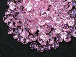 ★ピンクカラー キュービックジルコニア ルース 5mm おまとめて大量約100個セット 人工ダイヤモンド ラウンドブリリアントカット Nw86