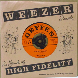 WEEZER-Buddy Holly (UK オリジナル・ラージホールセンター 7+ざら紙ダイカットジャケ)