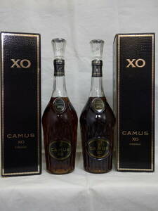 【未開栓・古酒】カミュ CAMUS XO ロングネック コニャック ブランデー 箱付 2本セット 700mｌ 40%