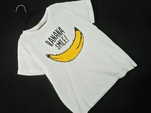 ネコポスOK ZARA Girls ザラガールズ スパンコール バナナ Tシャツ 152cm 白 ■◆ ☆ dha8 子供服