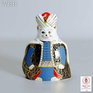 【真作】【WISH】ロイヤルクラウンダービー Royal Crown Derby「ロイヤルキャット」1986年作 陶器 高さ16cm 　　〇1750年創立 #24036051