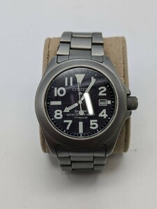 美品　★稼動★ CITIZEN シチズン 7828-H09971 ECO-Drive エコドライブ チタニウム 純正ベルト