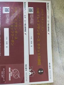 【最新】DeNA株主優待 川崎ブレイブサンダースチケット1枚＋オンラインショップクーポンとなりますのでよろしくお願いします