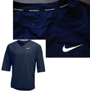 【既決USA】NIKE ・ナイキ@胸元【NIKE.】ロゴ入野球七分袖VネックJKT【NIKE Men