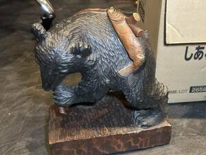 R1729●80 レトロ 木彫りの熊 民芸 ビンテージ アイヌ 30ｘ26㎝