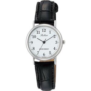 シチズン ファルコン 腕時計 日本製ムーブメント 革ベルト ホワイト/ブラック レディース 婦人 Q997-304/8054/送料無料メール便