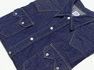  美品JournalStandardジャーナルスタンダード半袖デニムウエスタンシャツL(40)濃紺インディゴ日本製