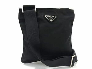 1円 ■極美品■ PRADA プラダ テスートナイロン ショルダーバッグ クロスボディ 斜め掛けかばん レディース メンズ ブラック系 EA2226