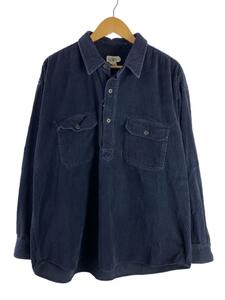 J.CREW◆90s/プルオーバー/シャツ/XL/コーデュロイ/NVY/無地