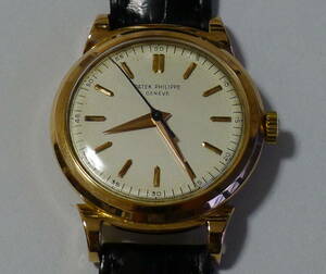 送料無料◆PATEK PHILIPPE / パテックフィリップ カラトラバREF.1491 CAL.27SC K18RG純正の新品尾錠・中古革ベルト・アーカイブ付属◆