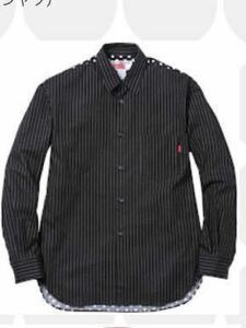 supreme 黒XS 2014SS COMME des GARCONS SHIRT 長袖シャツ ブラック ギャルソン CDG コラボ シャツ ドット 水玉 ストライプ DSM