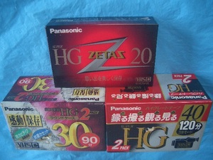 ★VHS-C ムービーテープ　Panasonic 3倍モード時　5本で1セット（120分×2、90分×2、60分×1）