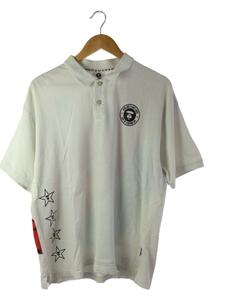 AAPE BY A BATHING APE◆カラーカモ切替ポロシャツ/XL/コットン/WHT/aapom0265xxc/使用感有