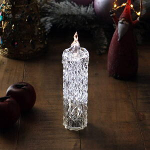 LEDライト クリスマス 置物 置き物 オブジェ 卓上 飾り 電池式 アクリルダイアモンドキャンドル