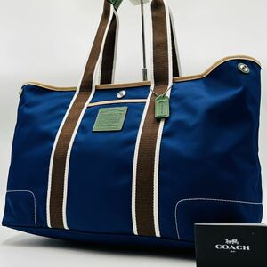 1円～【入手困難品】 定価10万円 コーチ COACH トートバッグ ビジネスバッグ ブリーフケース A4 2way レザー メンズ レディース ブルー