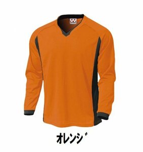 新品 サッカー フットサル 長袖 シャツ オレンジ XXLサイズ 子供 大人 男性 女性 wundou ウンドウ 1930 送料無料