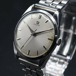 R6.4月OH済 希少30mmキャリバー OMEGA オメガ Cal.284 Ref.2910-9SC 手巻き シルバー文字盤 1959年製 スイス製 アンティーク メンズ腕時計