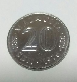 マレーシア◆20セン・コイン（硬貨）◆1976年◆美品