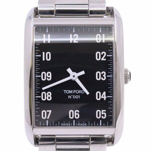 TOM FORDトムフォード N.001 TFT001003 クォーツ メンズ 腕時計 黒文字盤 替えベルト付【いおき質店】
