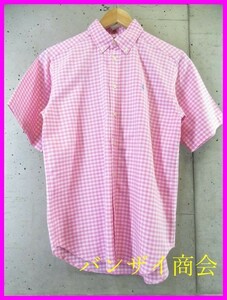 【送料300円可】014c108◆ボーイズサイズ◆Ralph Lauren ラルフローレン 半袖ギンガムチェックシャツ L(14-16)/オックスフォードシャツ