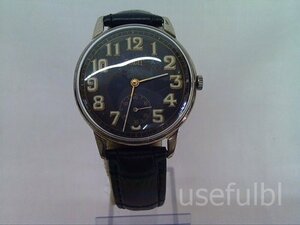 【PIAGET】ピアジェ 　腕時計　レザーベルト　ブラック　黒色　手巻き式　スモセコ　16101　SY03-X95★