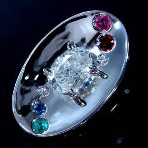 F1552 美しい天然大粒ダイヤモンド１．０１４ct 最高級Pt900無垢ペンダントトップ 重量7.05g 幅22.6×14.0mm