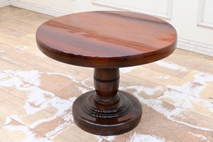 MZ09 重い 唐木 総無垢 29.5Kg 重厚 木製 テーブル 机 飾り台 置台 花台 オブジェ台 径64cm