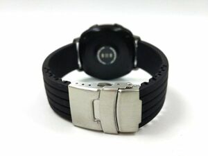 シリコンラバーストラップ 交換用腕時計ベルト Dバックル 20mm ブラック