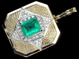 IMO11459T【1円～】新品【RK宝石】≪Emerald≫ 極上エメラルド 大粒2.82ct 極上ダイヤモンド K18 Pt900 超高級ペンダントヘッド ネックレス