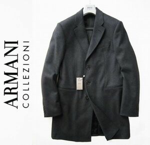 ◆本物◆ARMANI COLLEZIONI ◆上質カシミア混ウールチェスターコートグレー50 新品