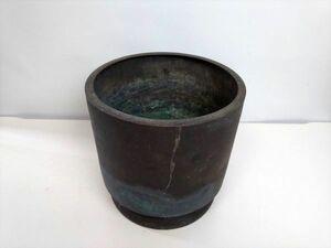 真鍮製　火鉢　茶道具　幅24.5ｃｍ　高さ24ｃｍ　レトロ　アンティーク (23_60417_2)