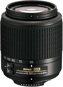 Nikon AF-S DX Zoom Nikkor ED 55-200mm F4-5.6G ブラック ニコンDXフォー (中古品)