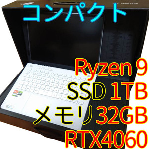 コンパクト ASUS ROG Zephyrus G14 GA402XV RTX4060 メモリ32GB M2SSD1TB 165Hz [ムーンライトホワイト] 箱・付属品有