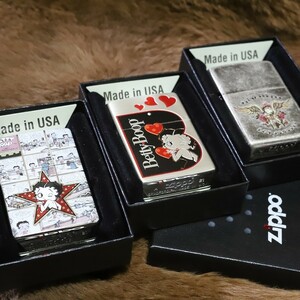 【限定ZIPPO】BettyBoop 90周年記念モデル ベティーブープ アニバーサリージッポ全3個セット 送料無料 プレゼントに最適 オイルライター