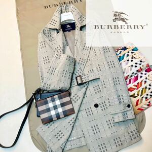 K3【お目立ちメガチェック】参考価格15万●超美品BURBERRY LONDON●清楚感漂う〜トレンチジャケットコート バーバリーコート レディース