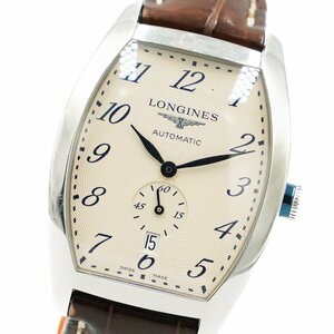 1円 稼働 LONGINES evidenza ロンジン エヴィデンツァ L2.642.4 AT デイト スモールセコンド ベージュ系文字盤 メンズ 腕時計 336220240507