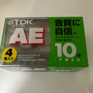 未開封　TDKオーディオカセットテープ 4巻入り ノーマルポジション TYPE-I　音質に自信　片面5分　往復10分 高性能・音楽用テープ採用