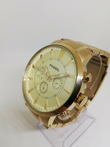 【稼働品】FOSSIL フォッシル FS-4428 ビッグフェイスメンズクォーツクロノグラフ腕時計