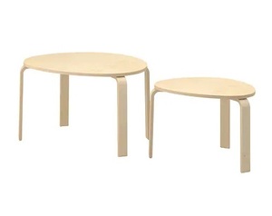 ☆ IKEA イケア ☆ SVALSTA スヴァルスタ ネストテーブル2点セット, バーチ材突き板 ＜55×45×40cm 1点、73×63×45cm 1点＞ 2ｈ