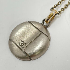 ω希少【CHANEL シャネル ヴィンテージネックレス ココマーク ボタンモチーフ シルバー アンティークアクセサリー レディース】KH10523