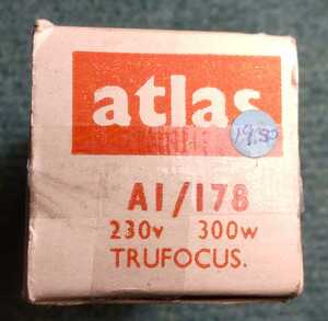 ATLAS プロジェクター 映写機用 映写ランプ A1/178【 PROJECTOR LAMP 230Ｖ-300Ｗ TRUFOCUS】 