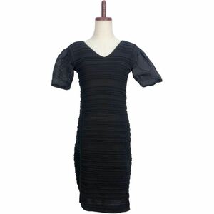 美品　FENDI フェンディ　レディース　ブラック　素材切り替え　半袖ワンピース ドレス　