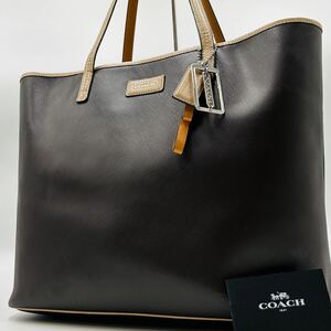 1円～【入手困難品】 定価10万円 コーチ COACH トートバッグ ビジネスバッグ ブリーフケース A4 2way レザー メンズ レディース ブラウン