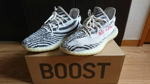 正規品アディダスイージーブースト350ZEBRAゼブラadidasoriginalsYEEZYBOOST350V2CP9654箱タグつきカニエウェストデザインKANYE